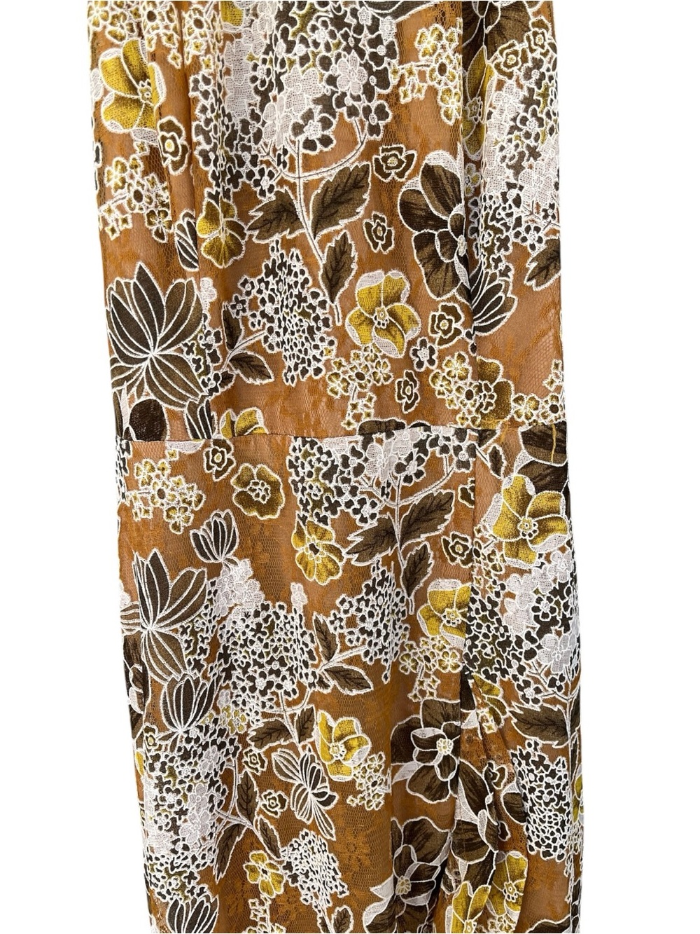 Bronx and Banco Sicilia floral Ruffle Dress in brown gold white Multi S - Picture 6 of 11
